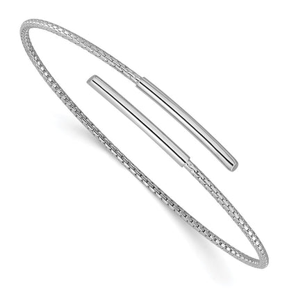 Sterlingsilber Rhodiniert Poliert Bypass Manschette Armreif