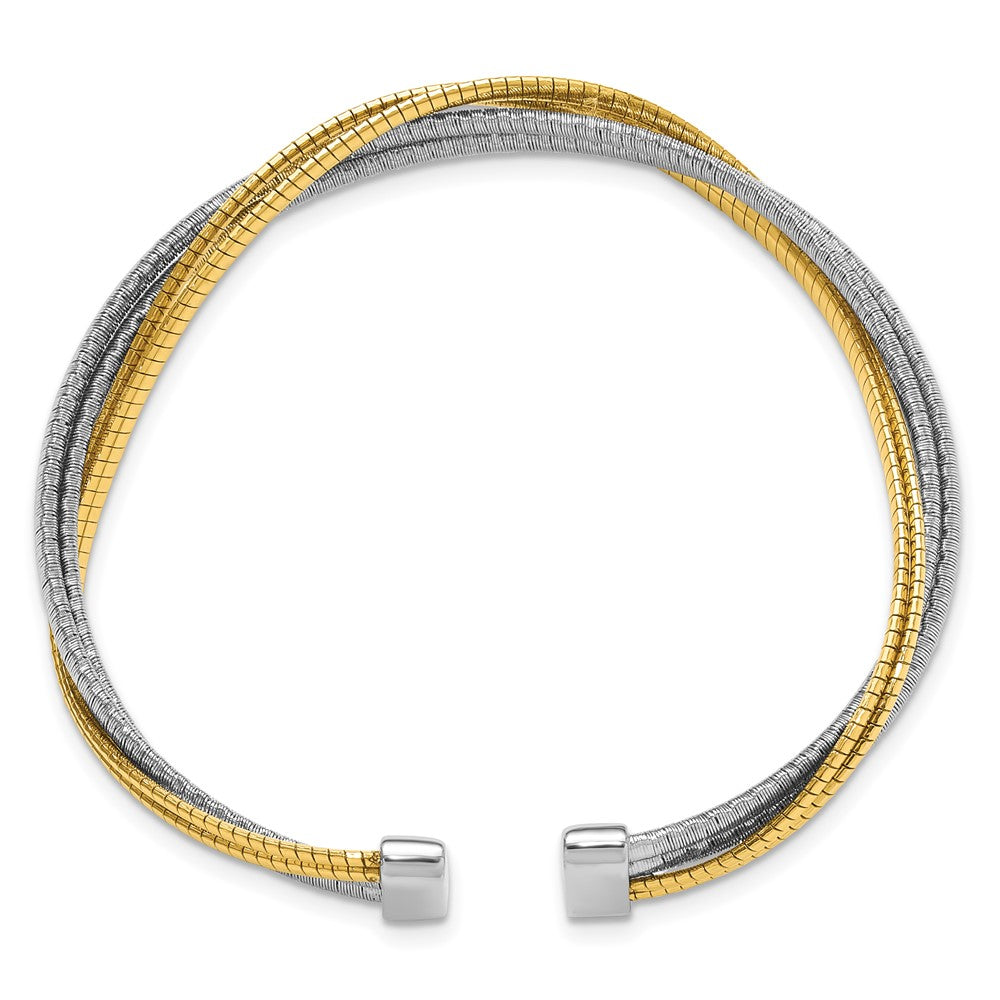 Vergoldet Sterlingsilber Rhod/gold Platin Poliert Wrapped Gedreht Manschette Armreif