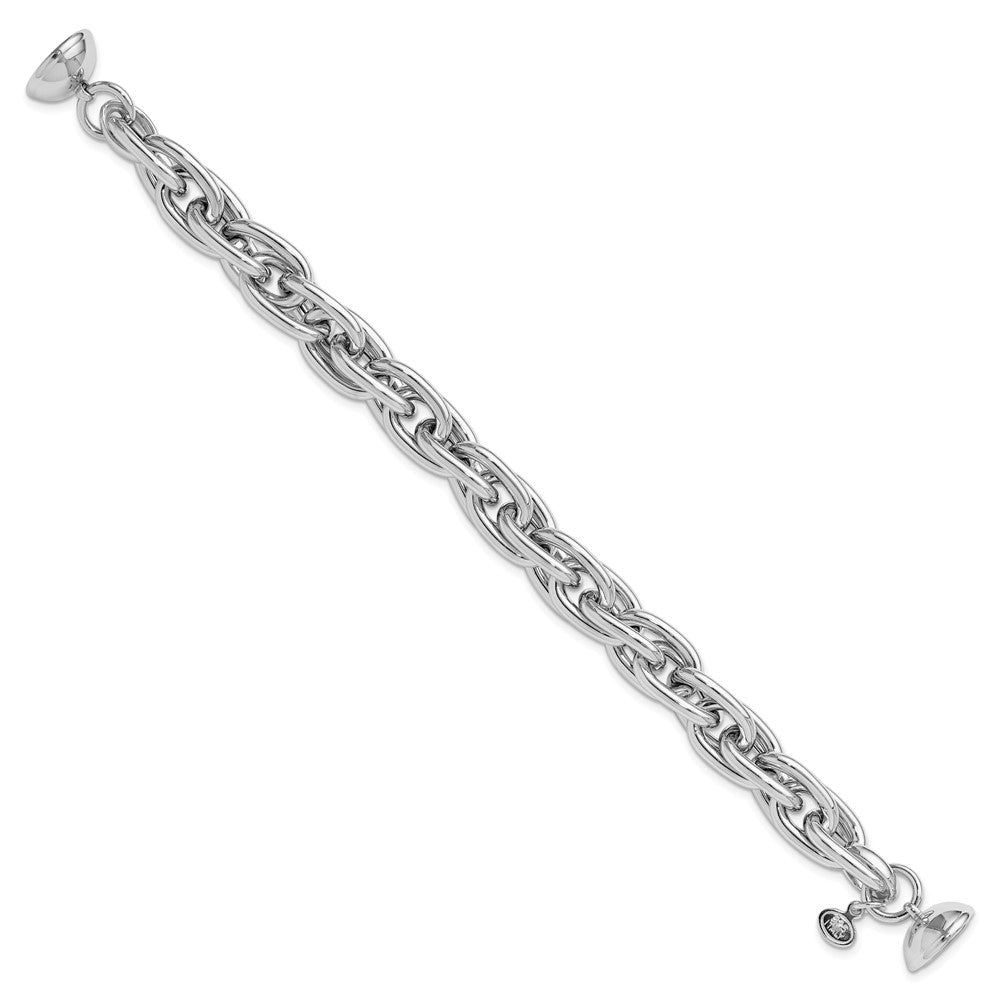 Sterlingsilber Rhodiniert 7.5 Zoll Glieder Armband