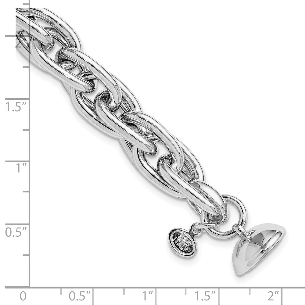 Sterlingsilber Rhodiniert 7.5 Zoll Glieder Armband