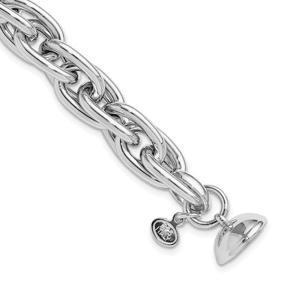 Sterlingsilber Rhodiniert 7.5 Zoll Glieder Armband