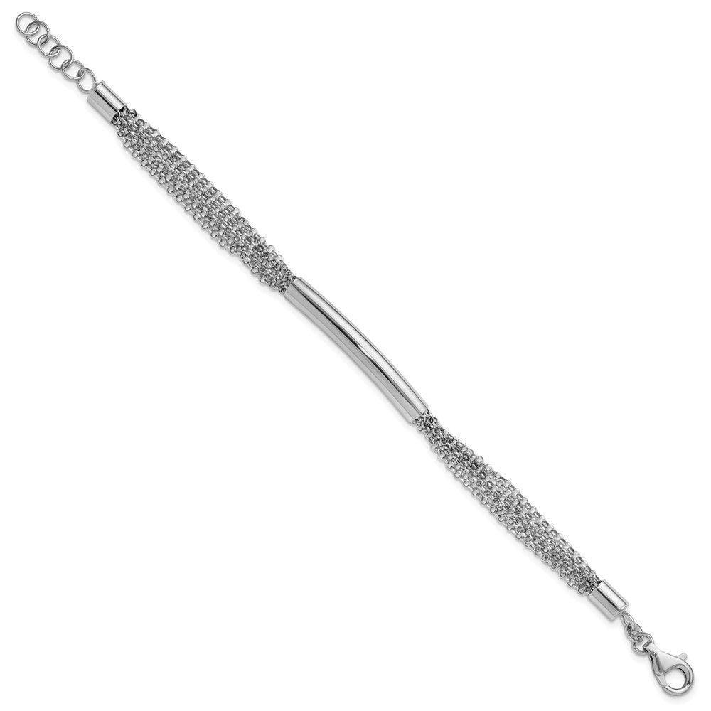 Sterlingsilber Rhodium Plt Multi Strang Stab Verlängerung. Gliederarmband