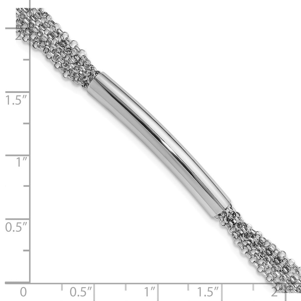 Sterlingsilber Rhodium Plt Multi Strang Stab Verlängerung. Gliederarmband