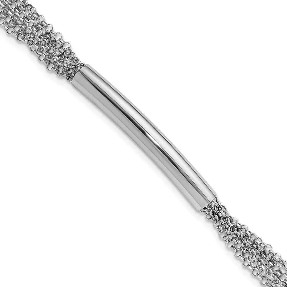 Sterlingsilber Rhodium Plt Multi Strang Stab Verlängerung. Gliederarmband