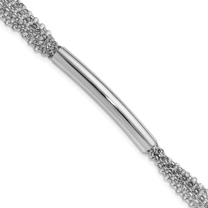Sterlingsilber Rhodium Plt Multi Strang Stab Verlängerung. Gliederarmband