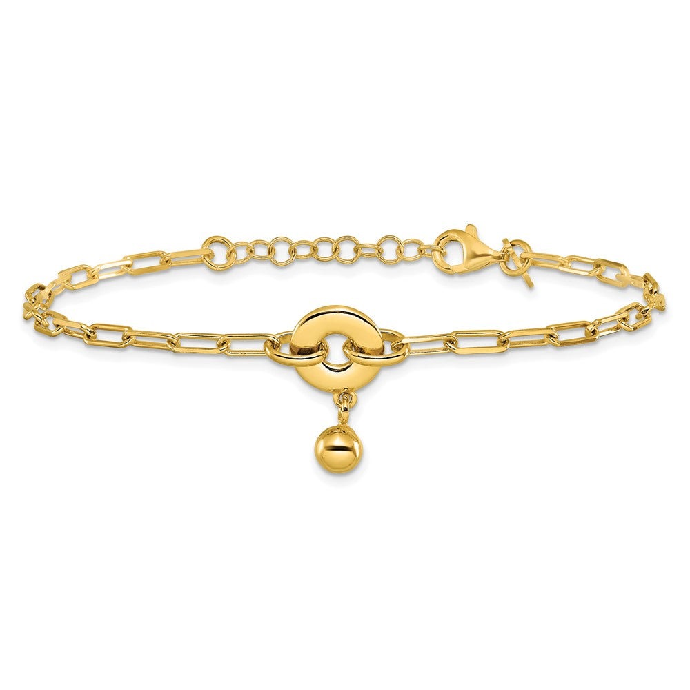 Vergoldet Sterlingsilber mit 1 Zoll Verlängerung. Kreis Armband