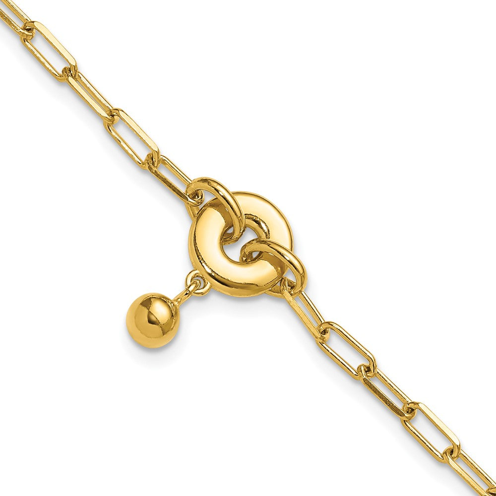Vergoldet Sterlingsilber mit 1 Zoll Verlängerung. Kreis Armband