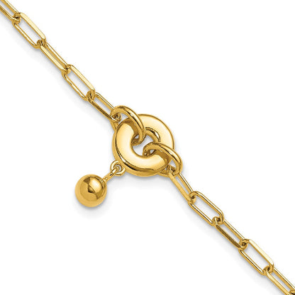 Vergoldet Sterlingsilber mit 1 Zoll Verlängerung. Kreis Armband