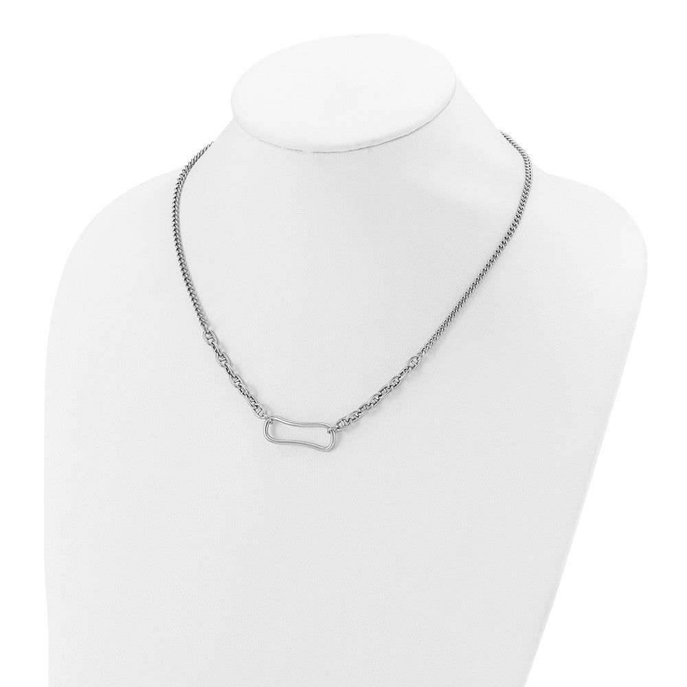 Sterlingsilber Rhodiniert mit 2 Zoll Verlängerung. Halskette