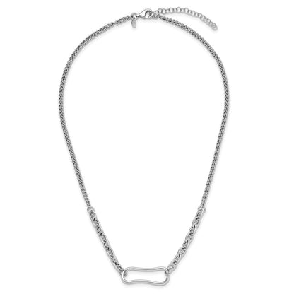 Sterlingsilber Rhodiniert mit 2 Zoll Verlängerung. Halskette