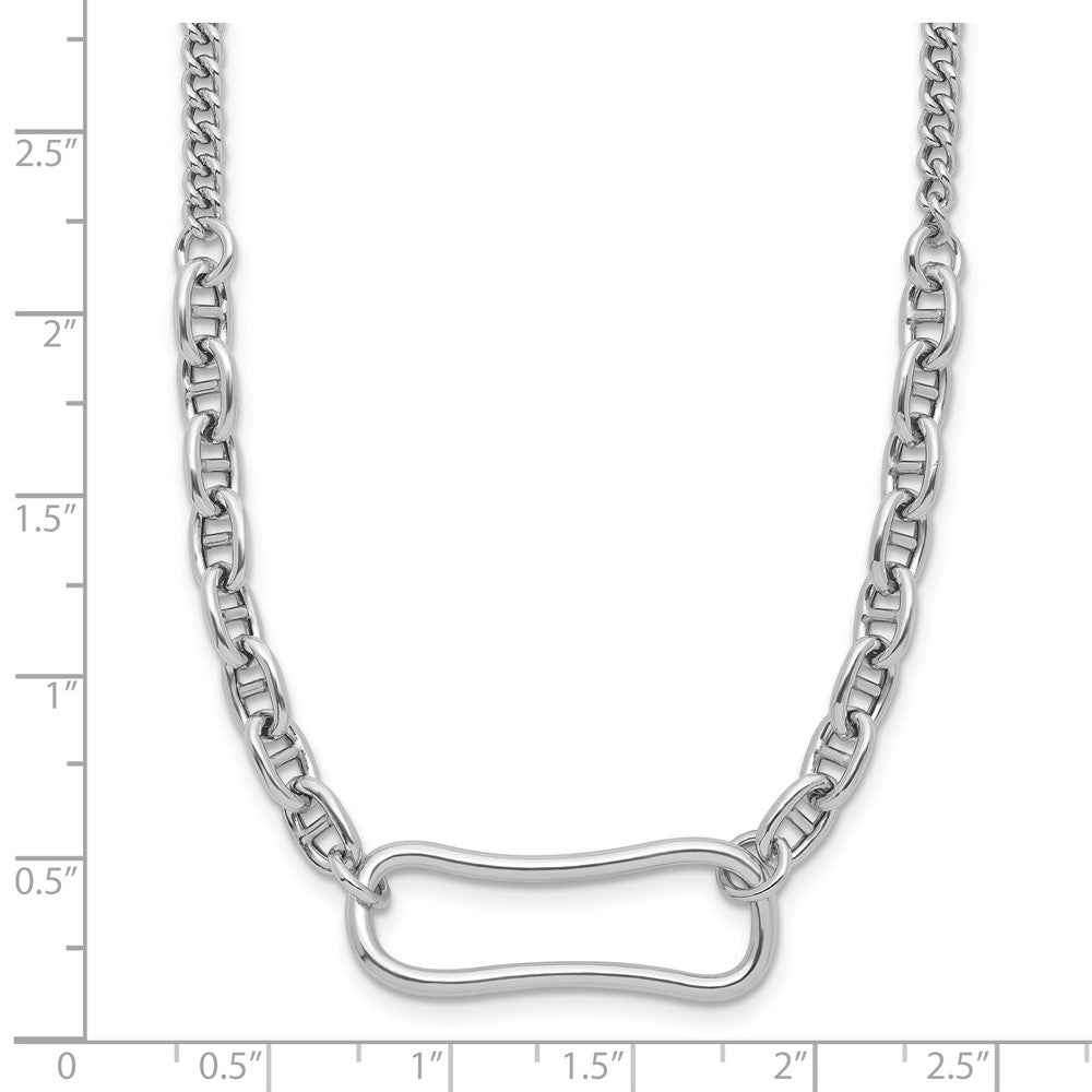 Sterlingsilber Rhodiniert mit 2 Zoll Verlängerung. Halskette