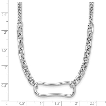 Sterlingsilber Rhodiniert mit 2 Zoll Verlängerung. Halskette
