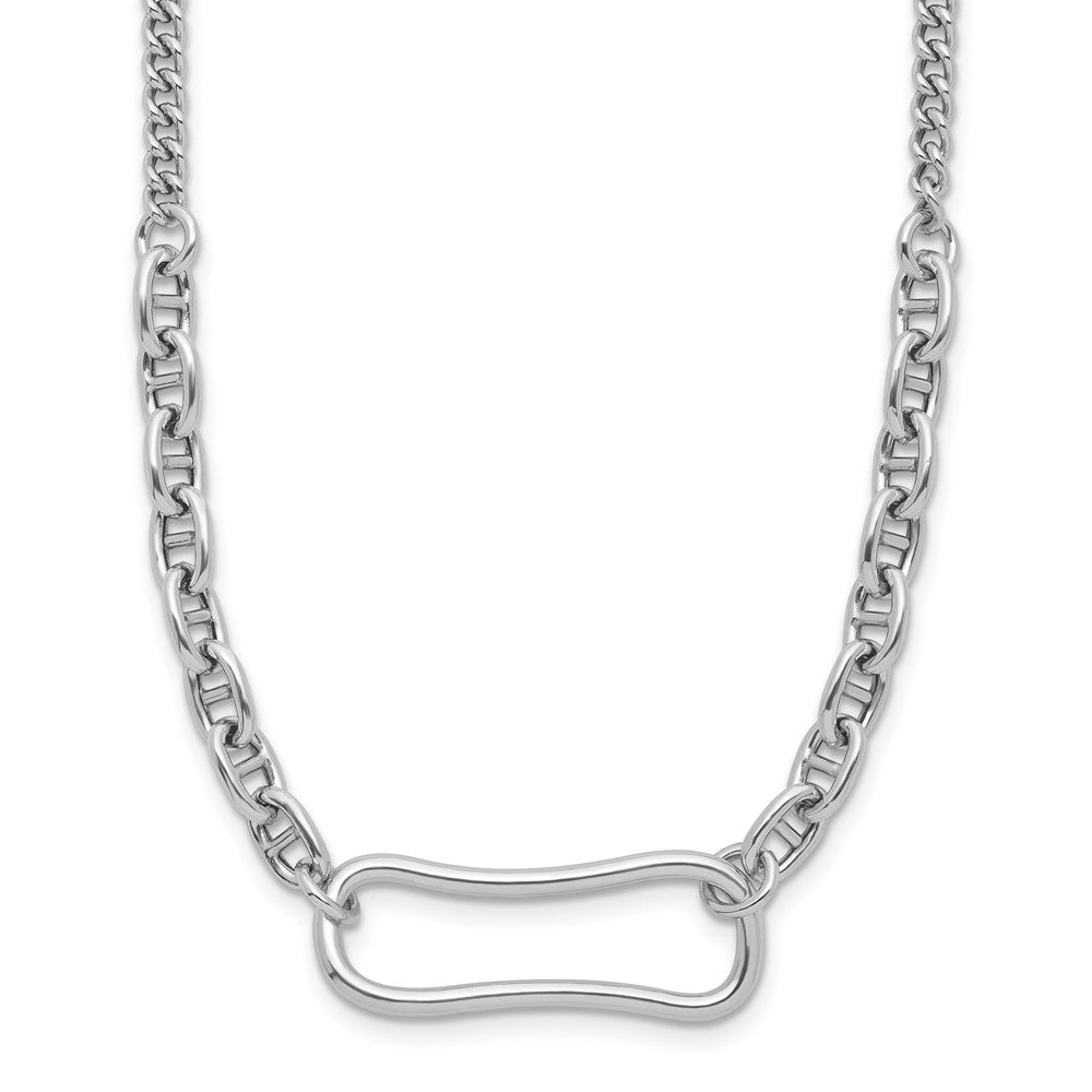 Sterlingsilber Rhodiniert mit 2 Zoll Verlängerung. Halskette