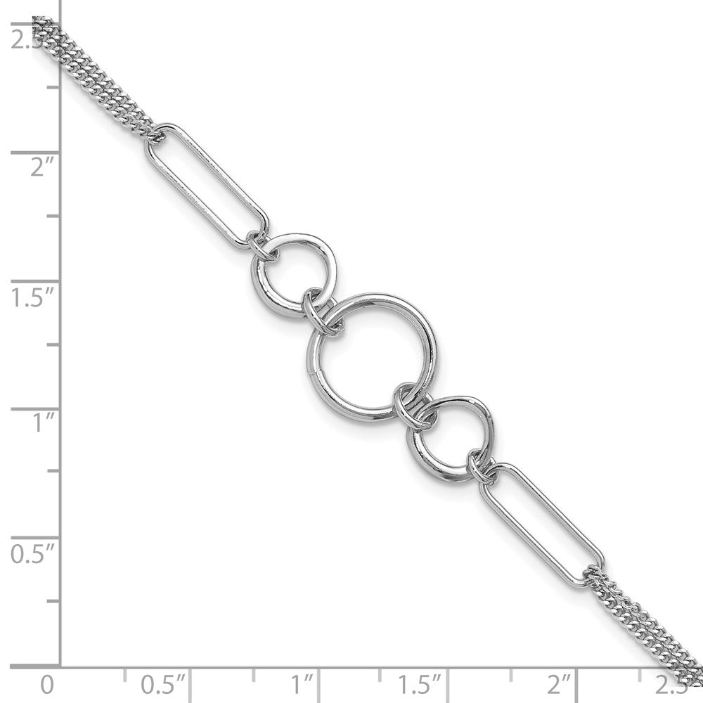 Sterlingsilber Rhodiniert 2 Strang mit 1 Zoll Verlängerung. Fantasie Armband