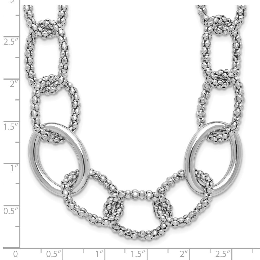 Sterlingsilber Rhodiniert Fantasieglieder mit 2 Zoll Verlängerung. Halskette