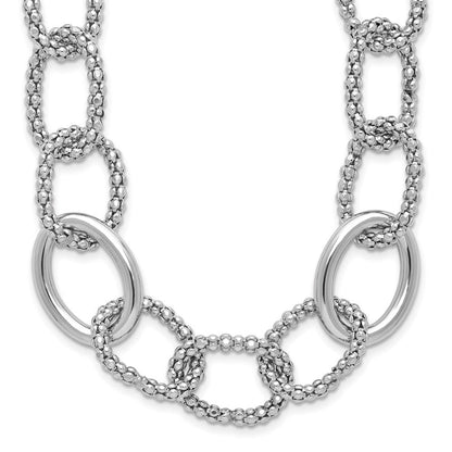 Sterlingsilber Rhodiniert Fantasieglieder mit 2 Zoll Verlängerung. Halskette