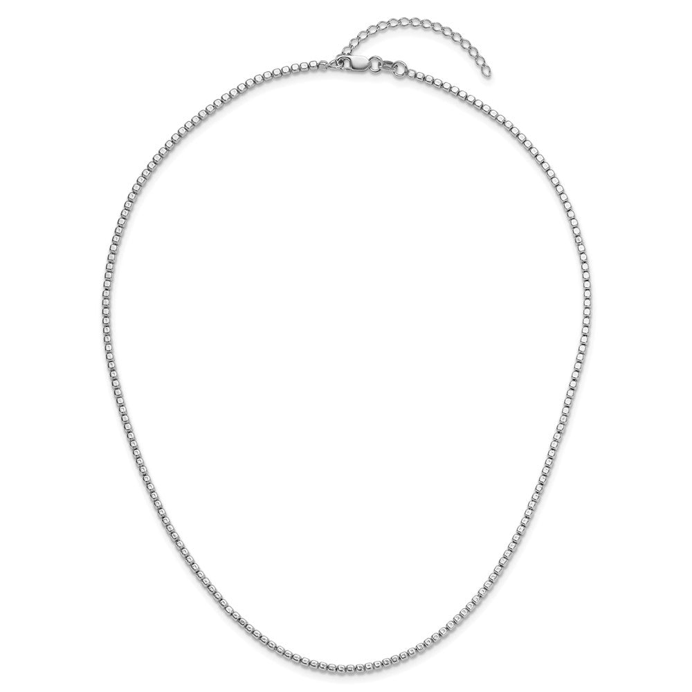 Sterlingsilber Rhodiniert Gekugelt mit Verlängerung. Halskette