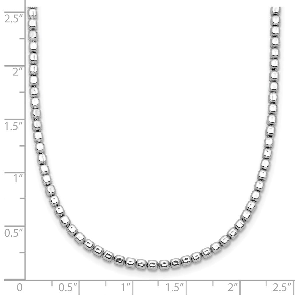 Sterlingsilber Rhodiniert Gekugelt mit Verlängerung. Halskette