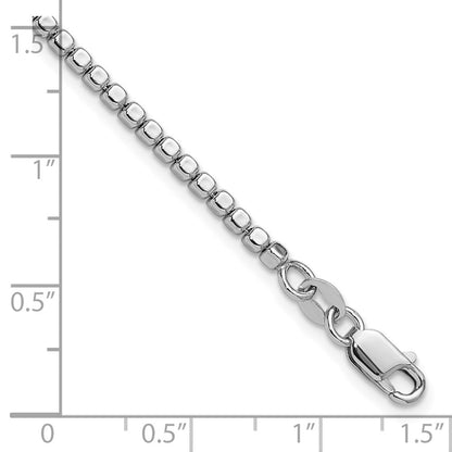 Sterlingsilber Rhodiniert Gekugelt mit 1 Zoll Verlängerung. Armband