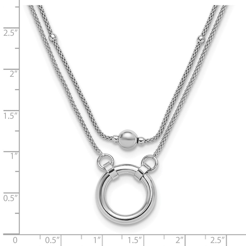 Sterlingsilber Rhodiniert Platin 2 Strang Perlen/circle 17 Zoll 2 Zoll Verlängerung. Neck