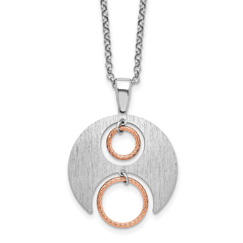 Sterlingsilber Rhodiniert/ Roségold Platin Poliert/brush 1 Zoll Verlängerung. Halskette
