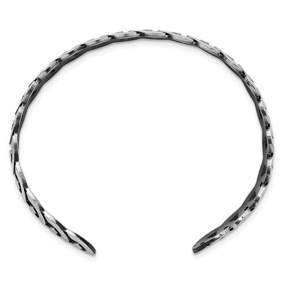 Sterlingsilber Rhodiniert Antikisiert Burnished Poliert Manschette Armreif