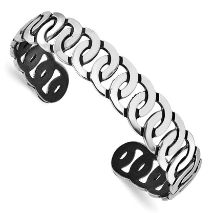 Sterlingsilber Rhodiniert Antikisiert Burnished Poliert Manschette Armreif
