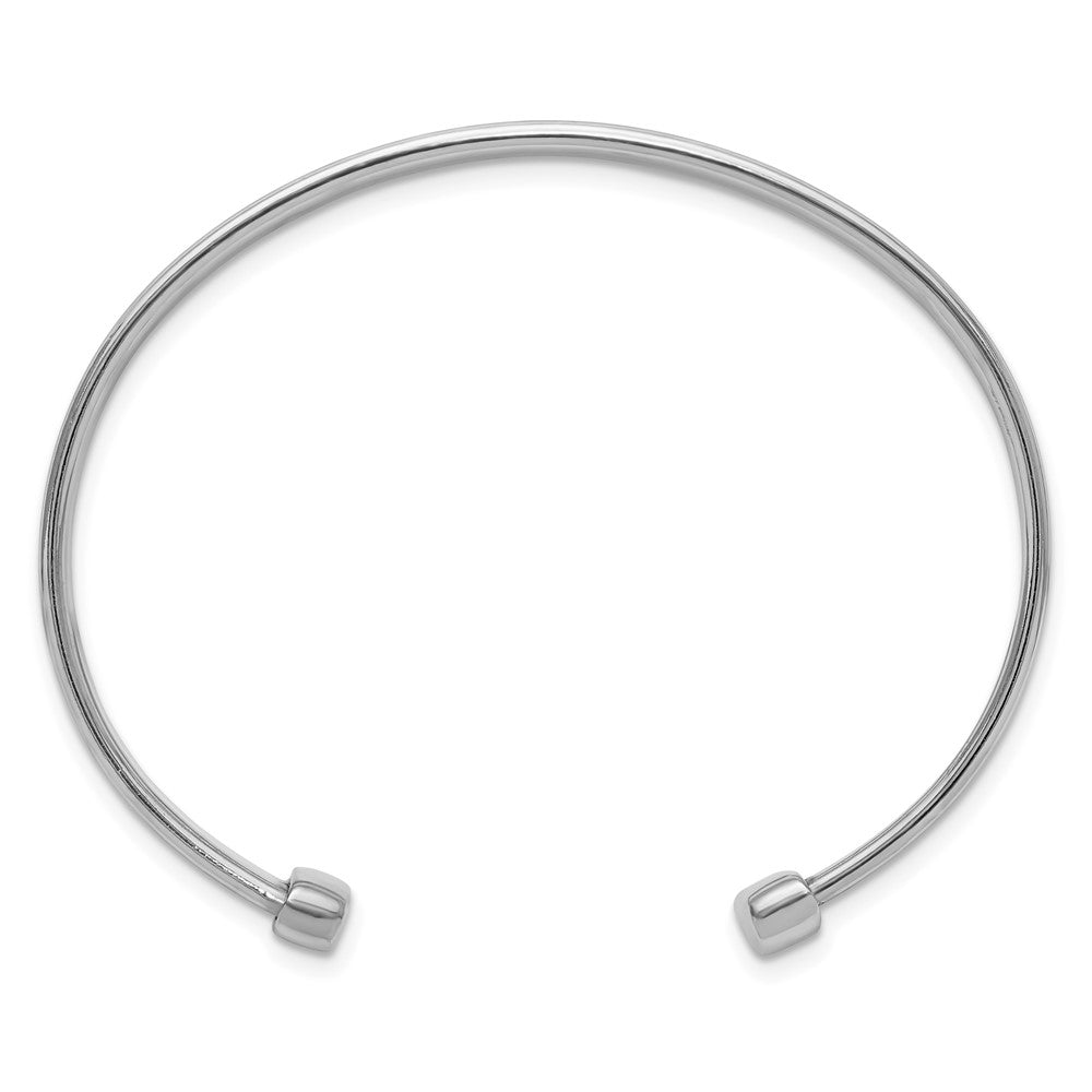 Sterlingsilber Rhodiniert Poliert/braided Manschette Armreif