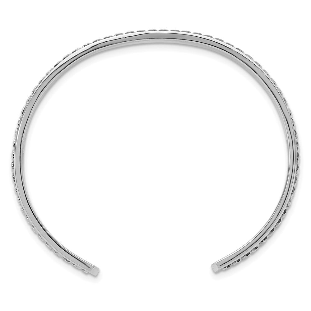 Sterlingsilber Rhodiniert Poliert Panzer Glieder Manschette Armreif