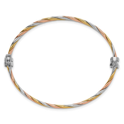 Sterlingsilber Rhodiniert Gold und Roséfarben Klappbar Armreif