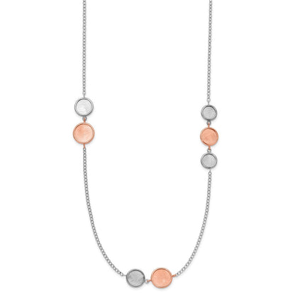 Sterlingsilber Ss Rhodiniert Pl/roséfarben Radiant Essence Poliert/scratch 2 Zoll Verlängerung Neckla