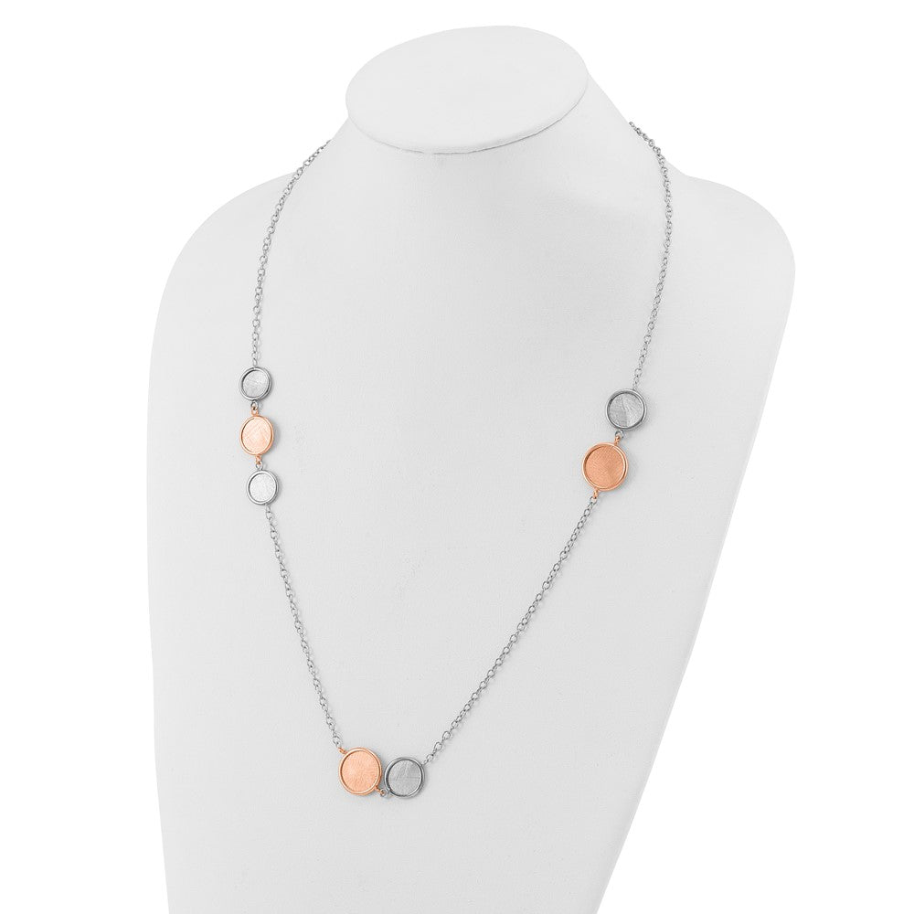 Sterlingsilber Ss Rhodiniert Pl/roséfarben Radiant Essence Poliert/scratch 2 Zoll Verlängerung Neckla