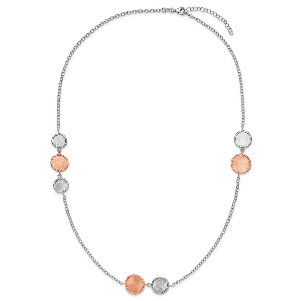 Sterlingsilber Ss Rhodiniert Pl/roséfarben Radiant Essence Poliert/scratch 2 Zoll Verlängerung Neckla