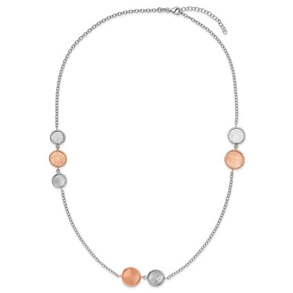 Sterlingsilber Ss Rhodiniert Pl/roséfarben Radiant Essence Poliert/scratch 2 Zoll Verlängerung Neckla