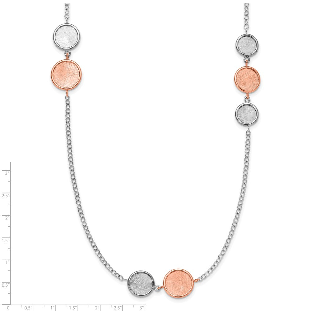 Sterlingsilber Ss Rhodiniert Pl/roséfarben Radiant Essence Poliert/scratch 2 Zoll Verlängerung Neckla