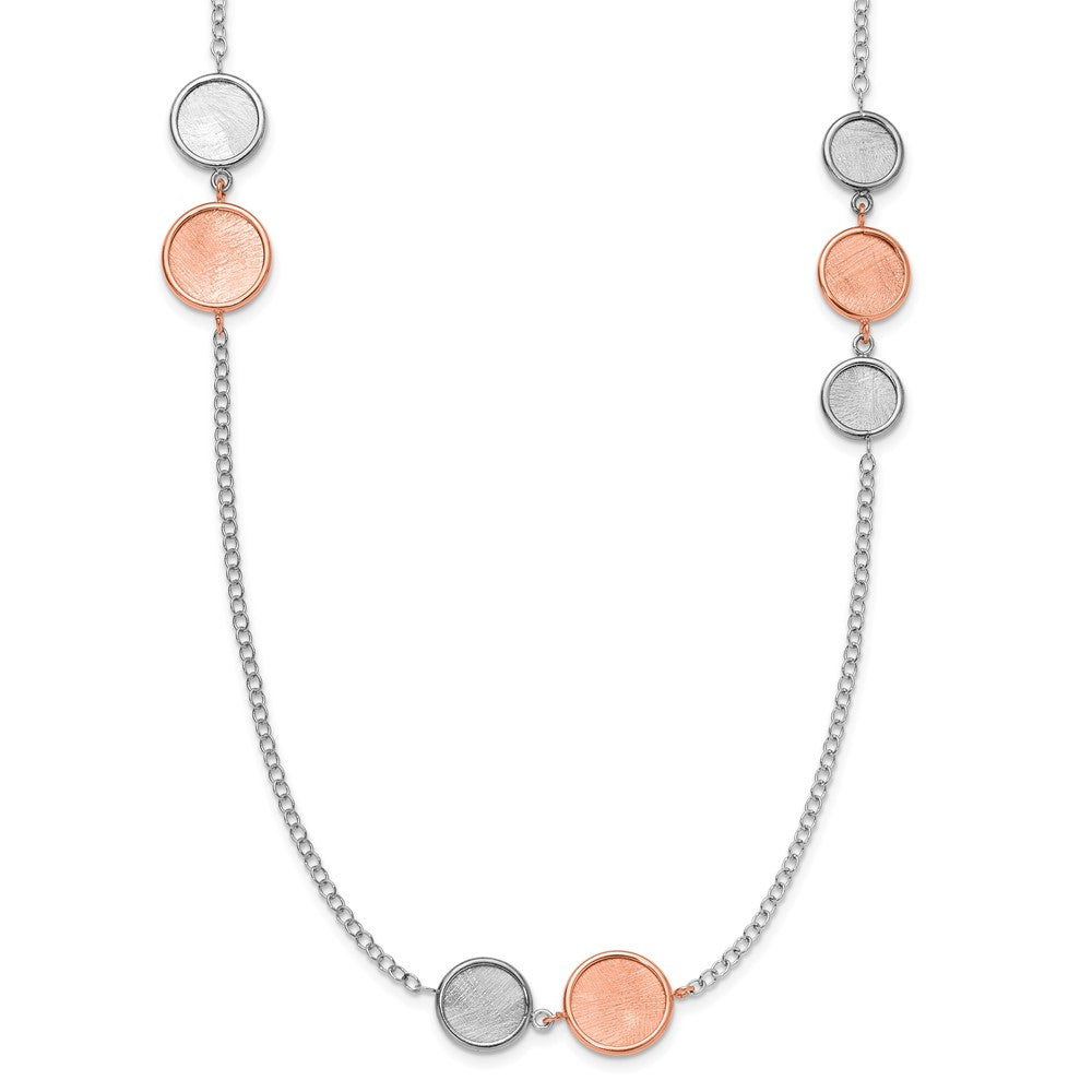 Sterlingsilber Ss Rhodiniert Pl/roséfarben Radiant Essence Poliert/scratch 2 Zoll Verlängerung Neckla