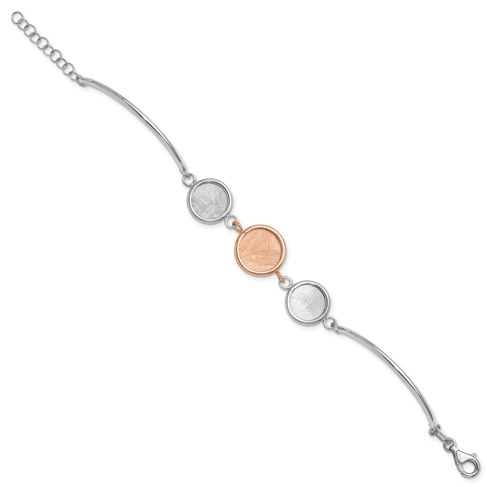 Sterlingsilber Ss Rhodiniert Platin/roséfarben Radiant Essence Poliert/scratch Armband