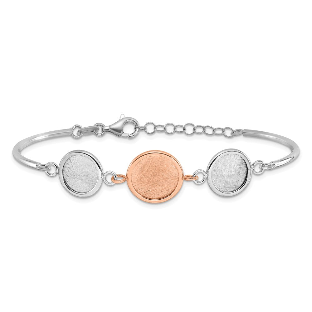 Sterlingsilber Ss Rhodiniert Platin/roséfarben Radiant Essence Poliert/scratch Armband