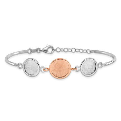 Sterlingsilber Ss Rhodiniert Platin/roséfarben Radiant Essence Poliert/scratch Armband