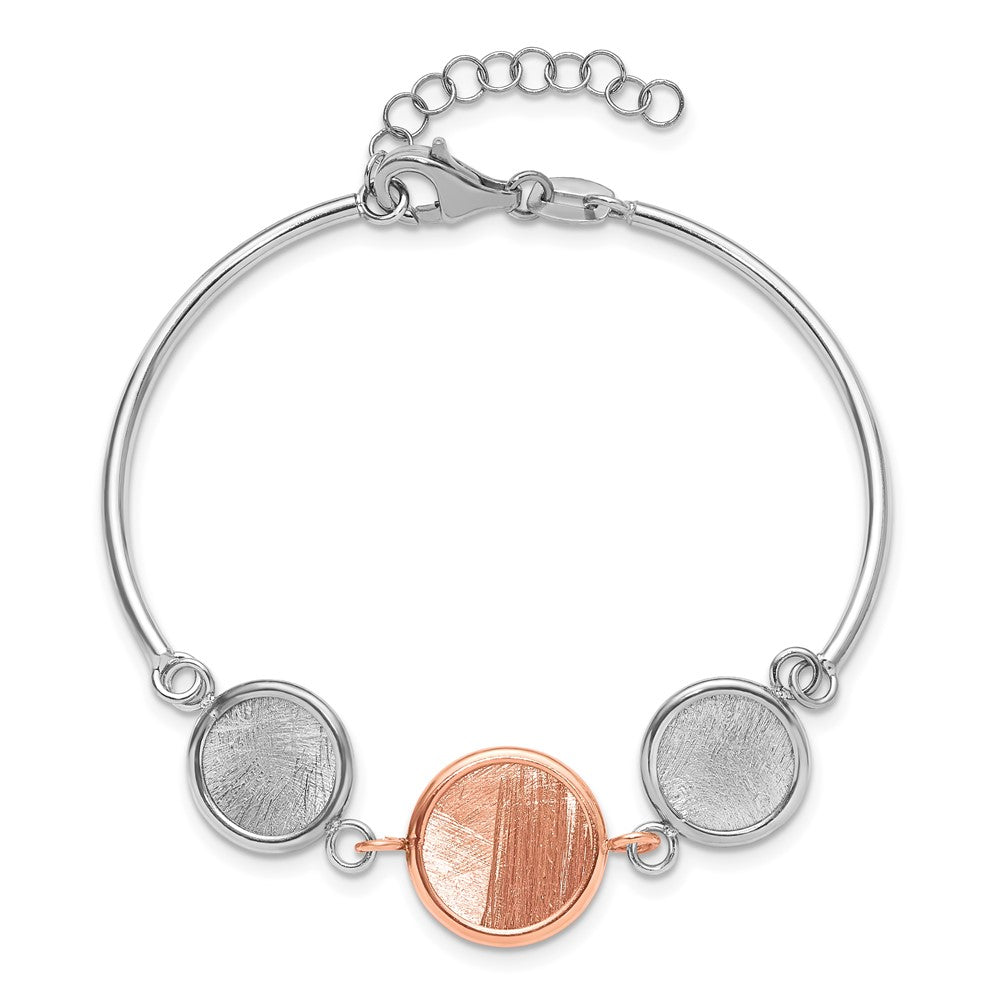 Sterlingsilber Ss Rhodiniert Platin/roséfarben Radiant Essence Poliert/scratch Armband