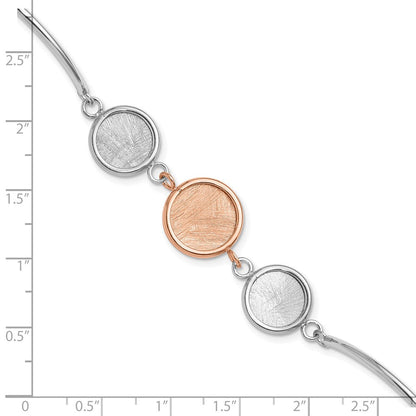 Sterlingsilber Ss Rhodiniert Platin/roséfarben Radiant Essence Poliert/scratch Armband