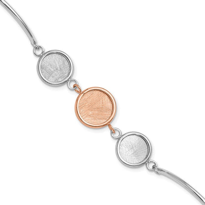 Sterlingsilber Ss Rhodiniert Platin/roséfarben Radiant Essence Poliert/scratch Armband