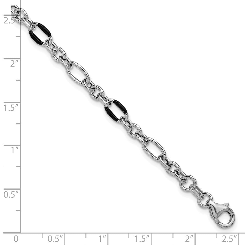 Sterlingsilber Rhodium Plt Emaille Glieder mit 1 Zoll Verlängerung. Armband