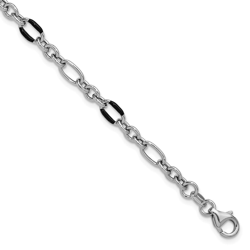 Sterlingsilber Rhodium Plt Emaille Glieder mit 1 Zoll Verlängerung. Armband
