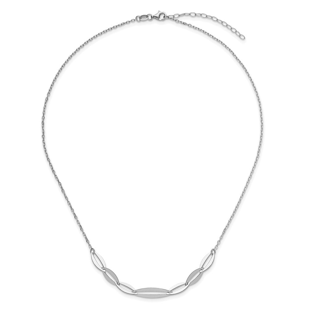 Sterlingsilber Rhodiniert mit 1.5 Zoll Verlängerung. Halskette