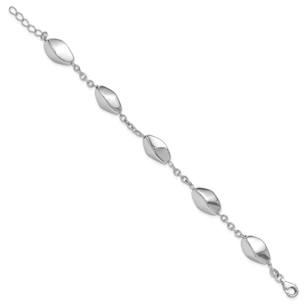 Sterlingsilber Rhodiniert Poliert Mit.75 Zoll Verlängerung. Armband