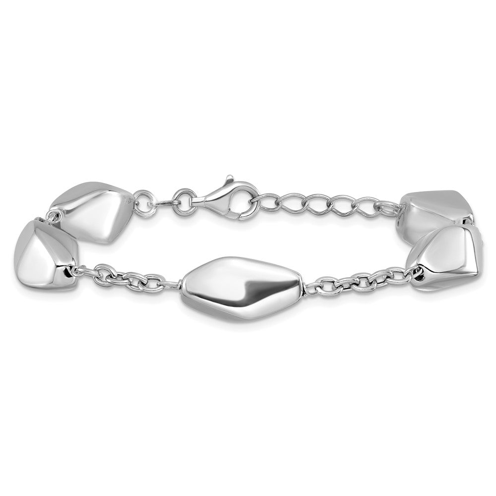 Sterlingsilber Rhodiniert Poliert Mit.75 Zoll Verlängerung. Armband