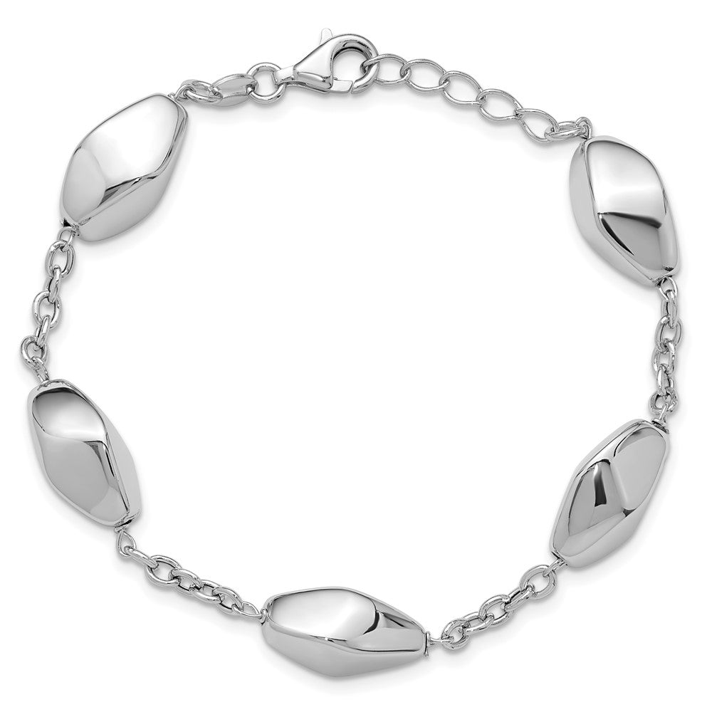 Sterlingsilber Rhodiniert Poliert Mit.75 Zoll Verlängerung. Armband