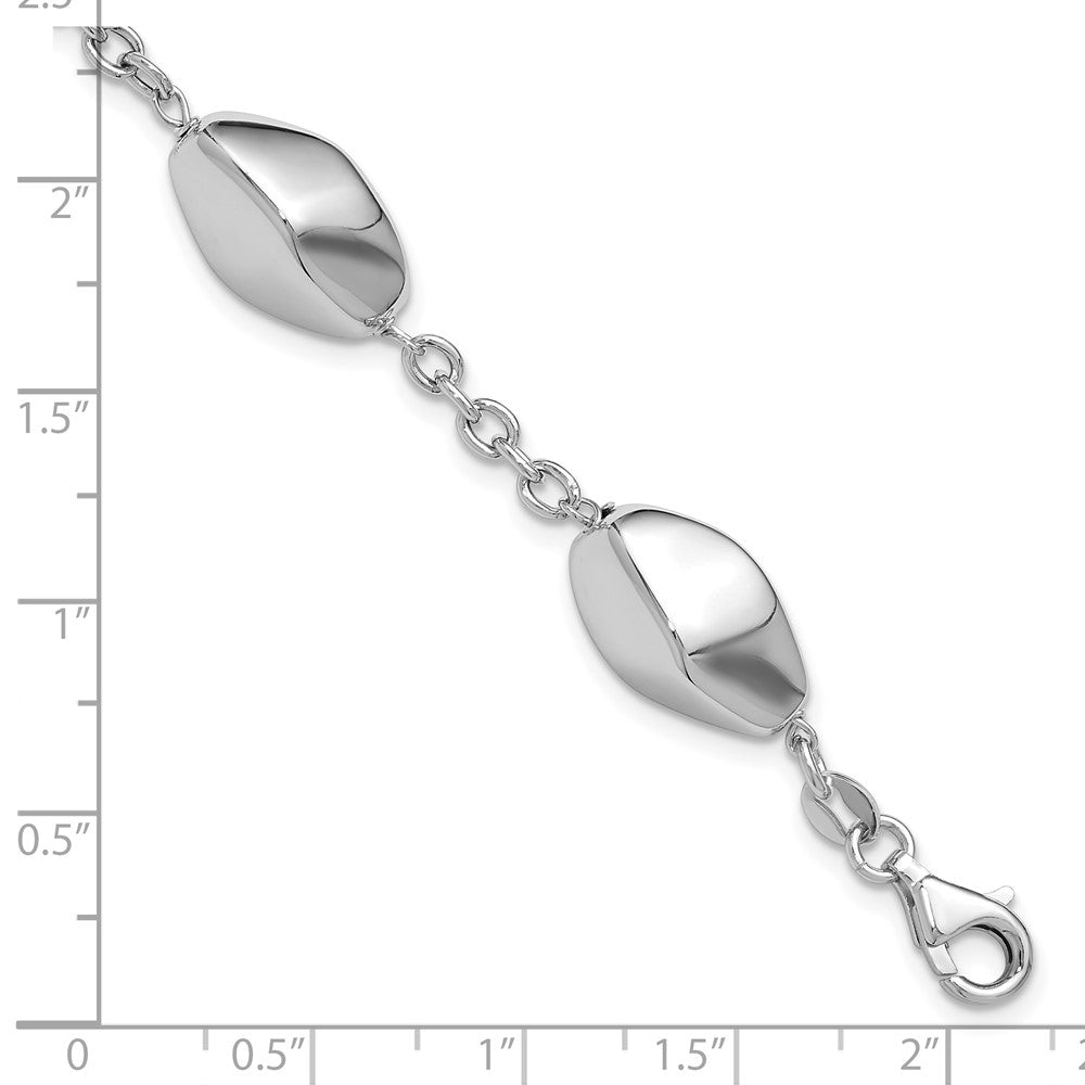 Sterlingsilber Rhodiniert Poliert Mit.75 Zoll Verlängerung. Armband
