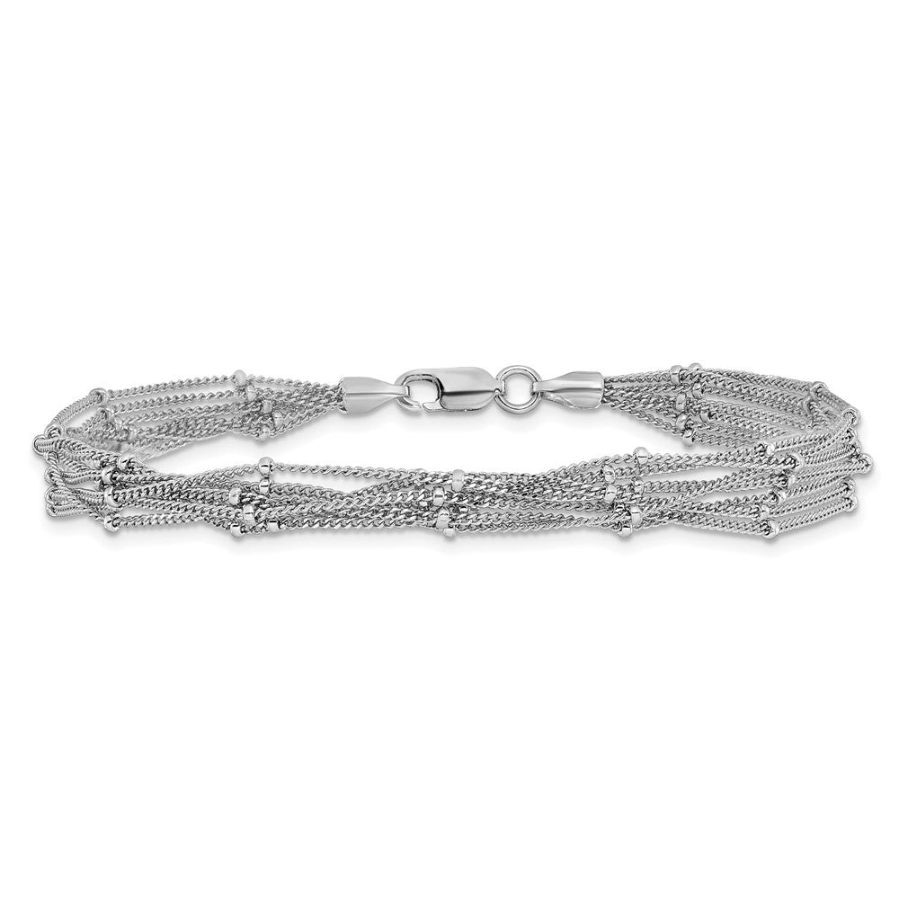 7.5 Zoll Sterlingsilber Seven Strang Gekugelt Armband